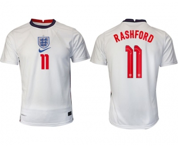 Men 2020-2021 European Cup England home aaa version white 11 Nike Soccer Jersey