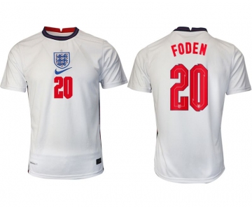 Men 2020-2021 European Cup England home aaa version white 20 Nike Soccer Jersey