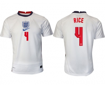 Men 2020-2021 European Cup England home aaa version white 4 Nike Soccer Jersey