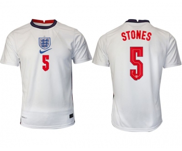 Men 2020-2021 European Cup England home aaa version white 5 Nike Soccer Jersey