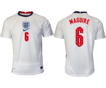 Men 2020-2021 European Cup England home aaa version white 6 Nike Soccer Jersey