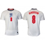 Men 2020-2021 European Cup England home aaa version white 8 Nike Soccer Jersey