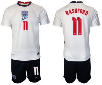 Men 2020-2021 European Cup England home white 11 Nike Soccer Jersey