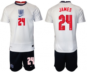 Men 2020-2021 European Cup England home white 24 Nike Soccer Jersey