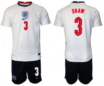 Men 2020-2021 European Cup England home white 3 Nike Soccer Jersey