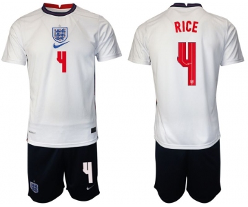 Men 2020-2021 European Cup England home white 4 Nike Soccer Jersey