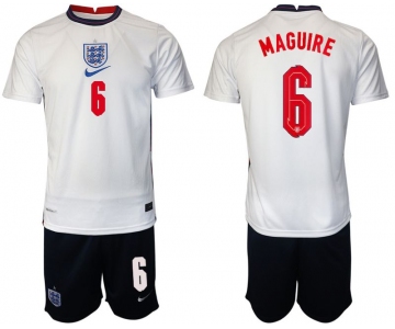 Men 2020-2021 European Cup England home white 6 Nike Soccer Jersey