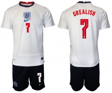 Men 2020-2021 European Cup England home white 7 Nike Soccer Jersey