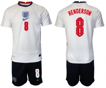 Men 2020-2021 European Cup England home white 8 Nike Soccer Jersey