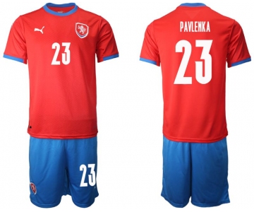 Men 2020-2021 European Cup Czech Republic home red 23 Soccer Jersey