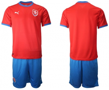 Men 2020-2021 European Cup Czech Republic home red blank Soccer Jersey