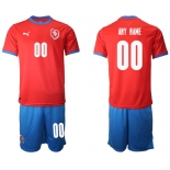 Men 2020-2021 European Cup Czech Republic home red customized Soccer Jersey