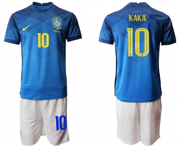 Men 2020-2021 Season National team Brazil away blue 10 Soccer Jersey2