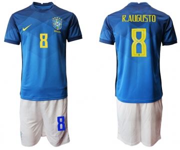 Men 2020-2021 Season National team Brazil away blue 8 Soccer Jersey