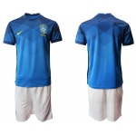 Men 2020-2021 Season National team Brazil away blue Soccer Jersey