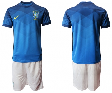 Men 2020-2021 Season National team Brazil away blue Soccer Jersey