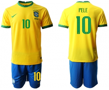 Men 2020-2021 Season National team Brazil home yellow 10 Soccer Jersey3