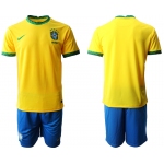 Men 2020-2021 Season National team Brazil home yellow Soccer Jersey