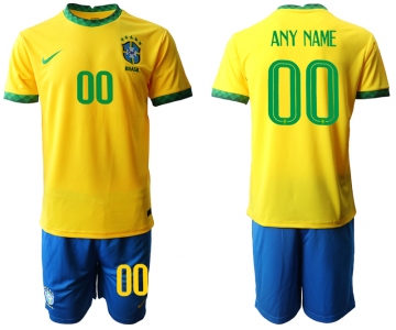 Men 2020-2021 Season National team Brazil home yellow customized Soccer Jersey