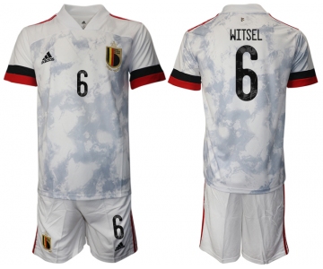 Men 2021 European Cup Belgium away white 6 Soccer Jersey