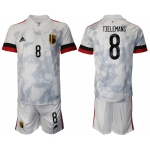 Men 2021 European Cup Belgium away white 8 Soccer Jersey