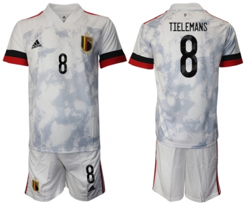 Men 2021 European Cup Belgium away white 8 Soccer Jersey