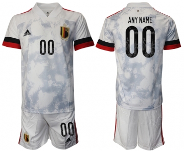 Men 2021 European Cup Belgium away white customized Soccer Jersey