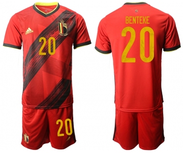 Men 2021 European Cup Belgium home red 20 Soccer Jersey