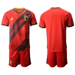 Men 2021 European Cup Belgium home red Soccer Jersey