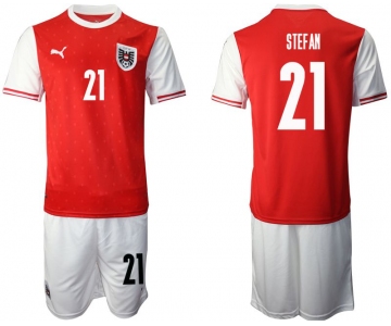 Men 2020-2021 European Cup Austria home red 21 Soccer Jersey