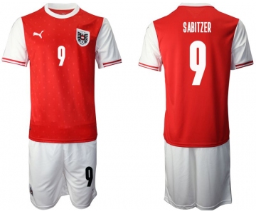 Men 2020-2021 European Cup Austria home red 9 Soccer Jersey