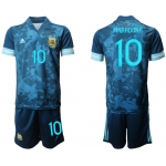 Men 2020-2021 Season National team Argentina away blue 10 Soccer Jersey1