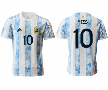Men 2020-2021 Season National team Argentina home aaa version white 10 Soccer Jersey1