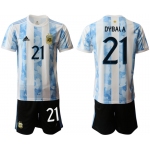 Men 2020-2021 Season National team Argentina home white 21 Soccer Jersey
