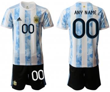 Men 2020-2021 Season National team Argentina home white customized Soccer Jersey