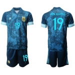 Men 2021 National Argentina away 19 blue soccer jerseys