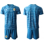 Men 2021 National Argentina blue goalkeeper blue soccer jerseys