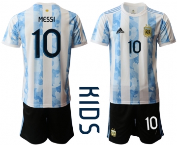 Youth 2020-2021 Season National team Argentina home white 10 Soccer Jersey1