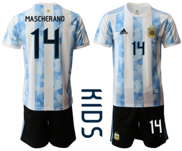 Youth 2020-2021 Season National team Argentina home white 14 Soccer Jersey