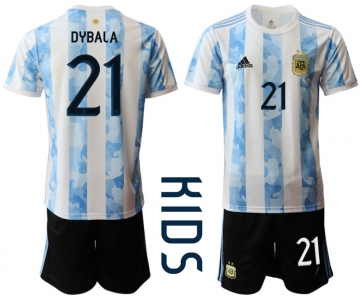 Youth 2020-2021 Season National team Argentina home white 21 Soccer Jersey