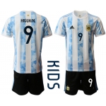 Youth 2020-2021 Season National team Argentina home white 9 Soccer Jersey