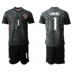 Men 2020-2021 European Cup Croatia away black 1 Nike Soccer Jersey