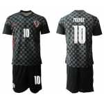 Men 2020-2021 European Cup Croatia away black 10 Nike Soccer Jersey