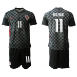 Men 2020-2021 European Cup Croatia away black 11 Nike Soccer Jersey