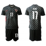 Men 2020-2021 European Cup Croatia away black 17 Nike Soccer Jersey