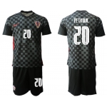 Men 2020-2021 European Cup Croatia away black 20 Nike Soccer Jersey