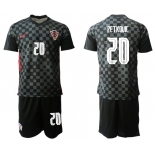 Men 2020-2021 European Cup Croatia away black 20 Nike Soccer Jersey