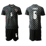 Men 2020-2021 European Cup Croatia away black 6 Nike Soccer Jersey