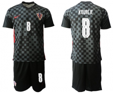 Men 2020-2021 European Cup Croatia away black 8 Nike Soccer Jersey