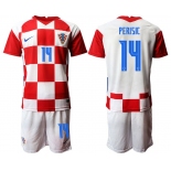 Men 2020-2021 European Cup Croatia home red 14 Nike Soccer Jersey